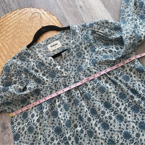 Pietsie KOS flare sleeve top in Madrid floral blue women’s size L - Picture 7 of 9